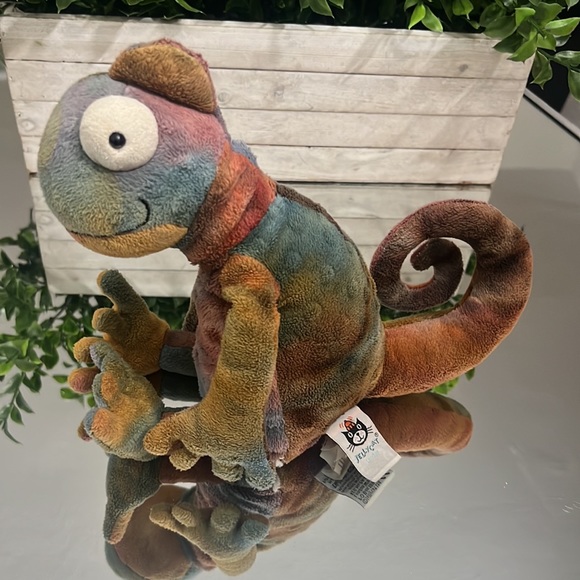 Jellycat London Colin Chameleon Plush Stuffed Animal Tye Dye Lizard Iguana - Picture 6 of 6
